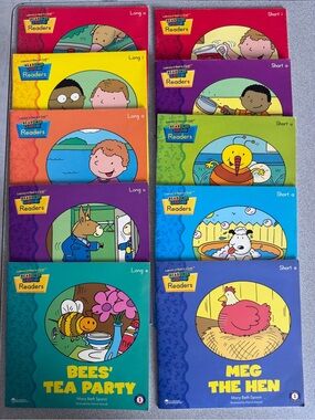 Early Readers Set of 10 Books Short Long Vowel Sounds Author Mary Beth Spann